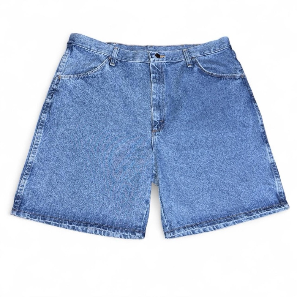 Vintage Rustler Jean Shorts Mens 40 Blue Denim Cotton Jorts Y2K Grunge 2004